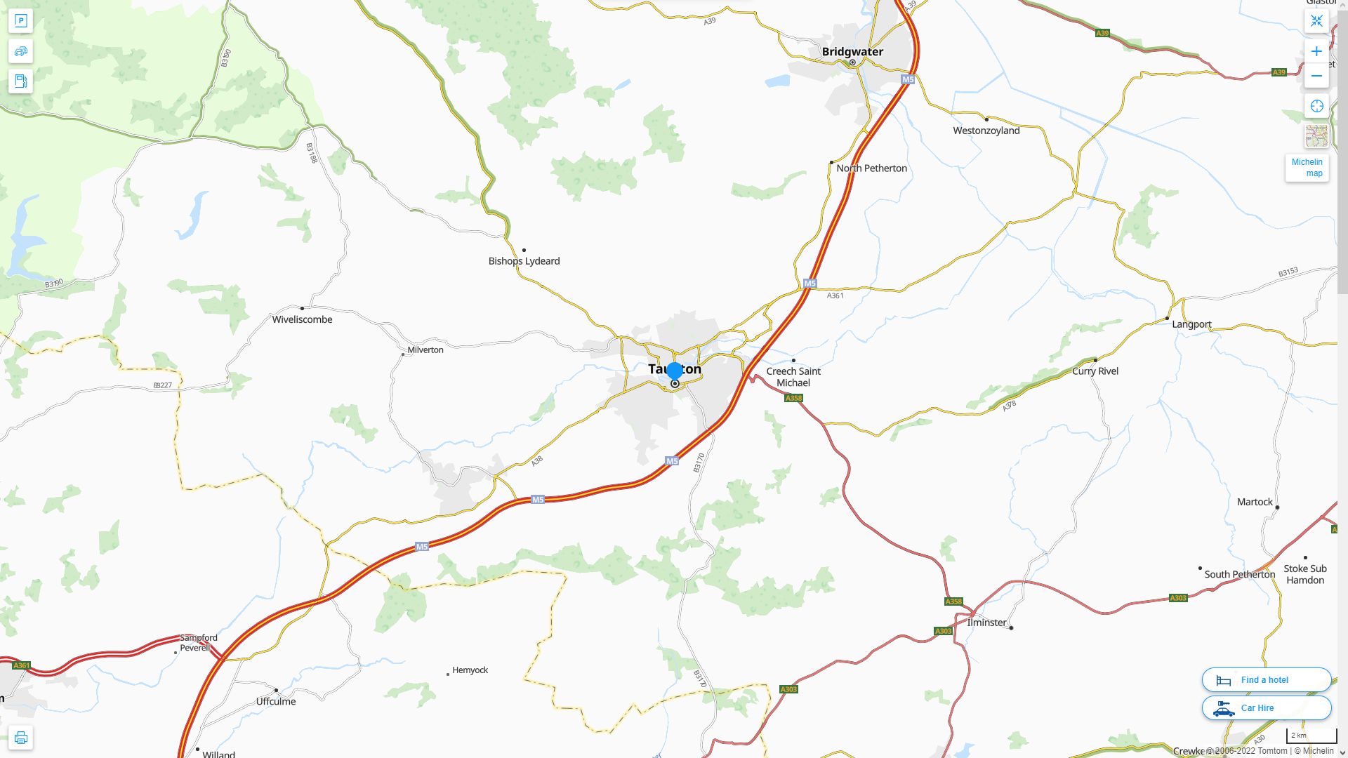 Taunton Highway and Road Map
